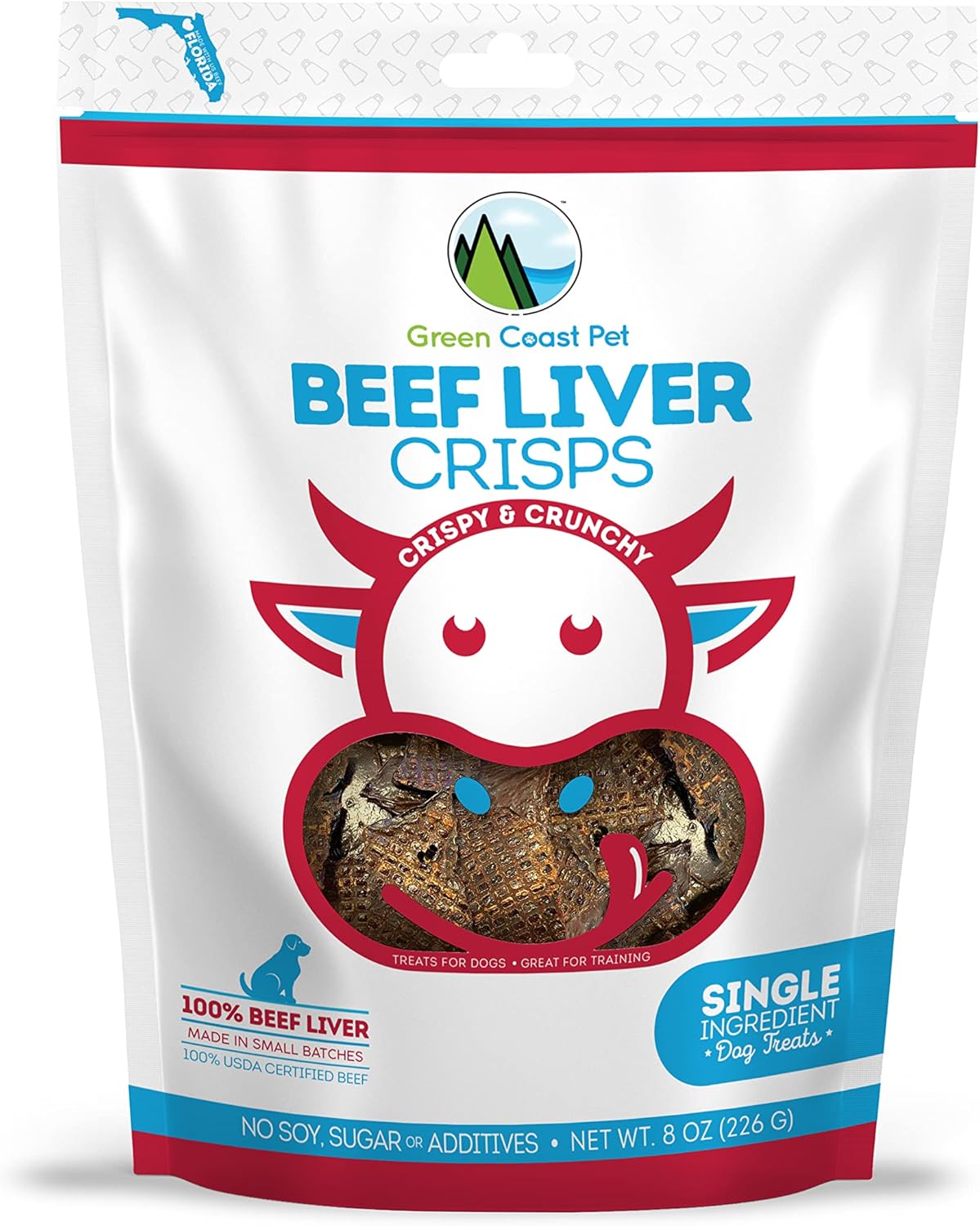 Green Coast Pet Beef Liver Crisps 8 oz Single