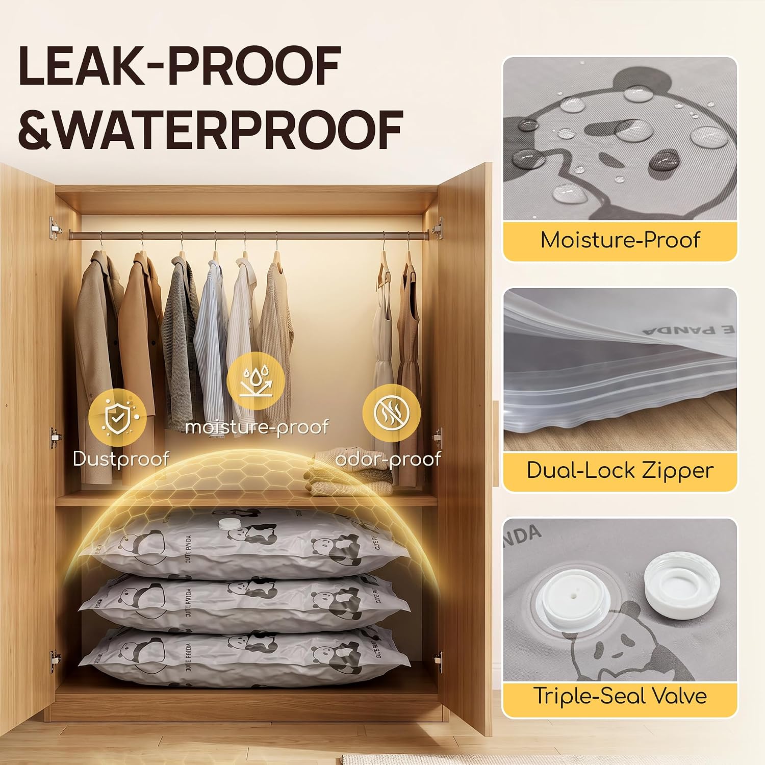 Vacuum Storage Bags with Cordless Pump for Travel & Clothing photo 6