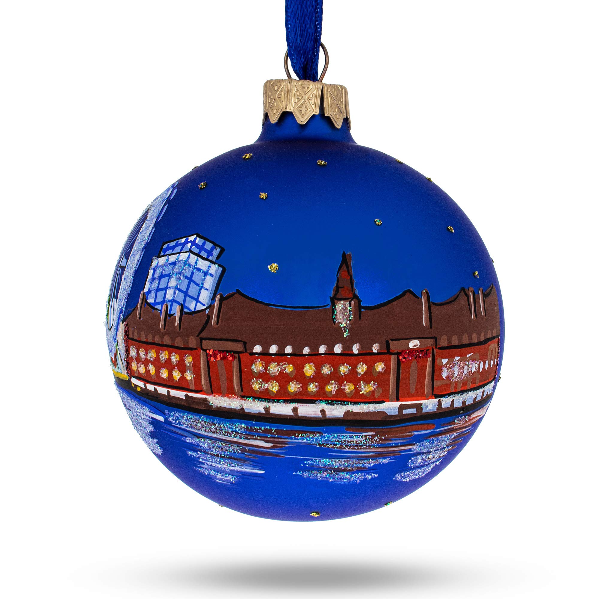 Amazon.co.jp: ロンドン、イギリス ガラスクリスマスオーナメント 3.25