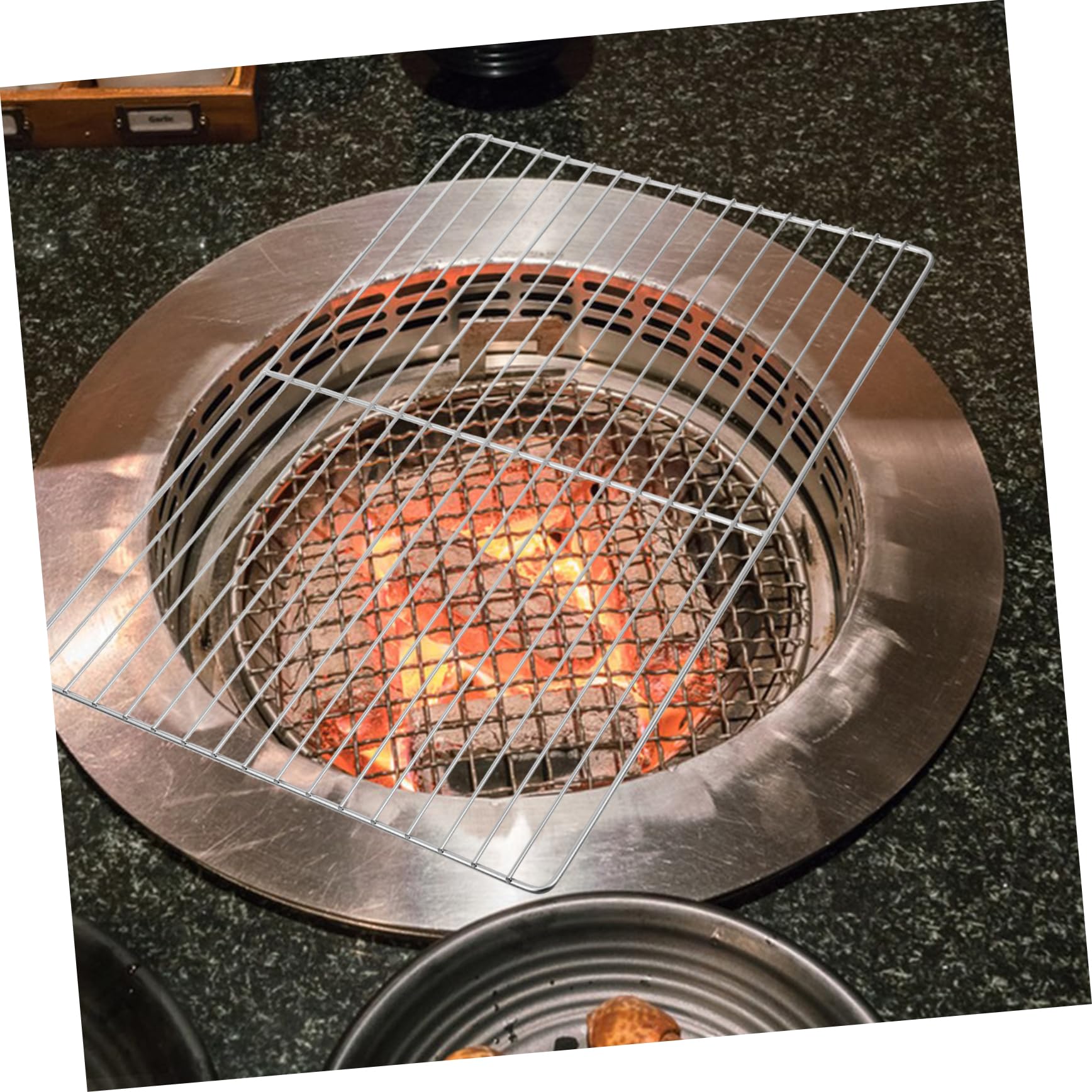 POPETPOP Griglia per Barbecue in Acciaio Inox 44,5x29,5 Cm per Campeggio e Feste All'aperto, Griglia di Cottura Resistente al Calore Pulizia Facilitata