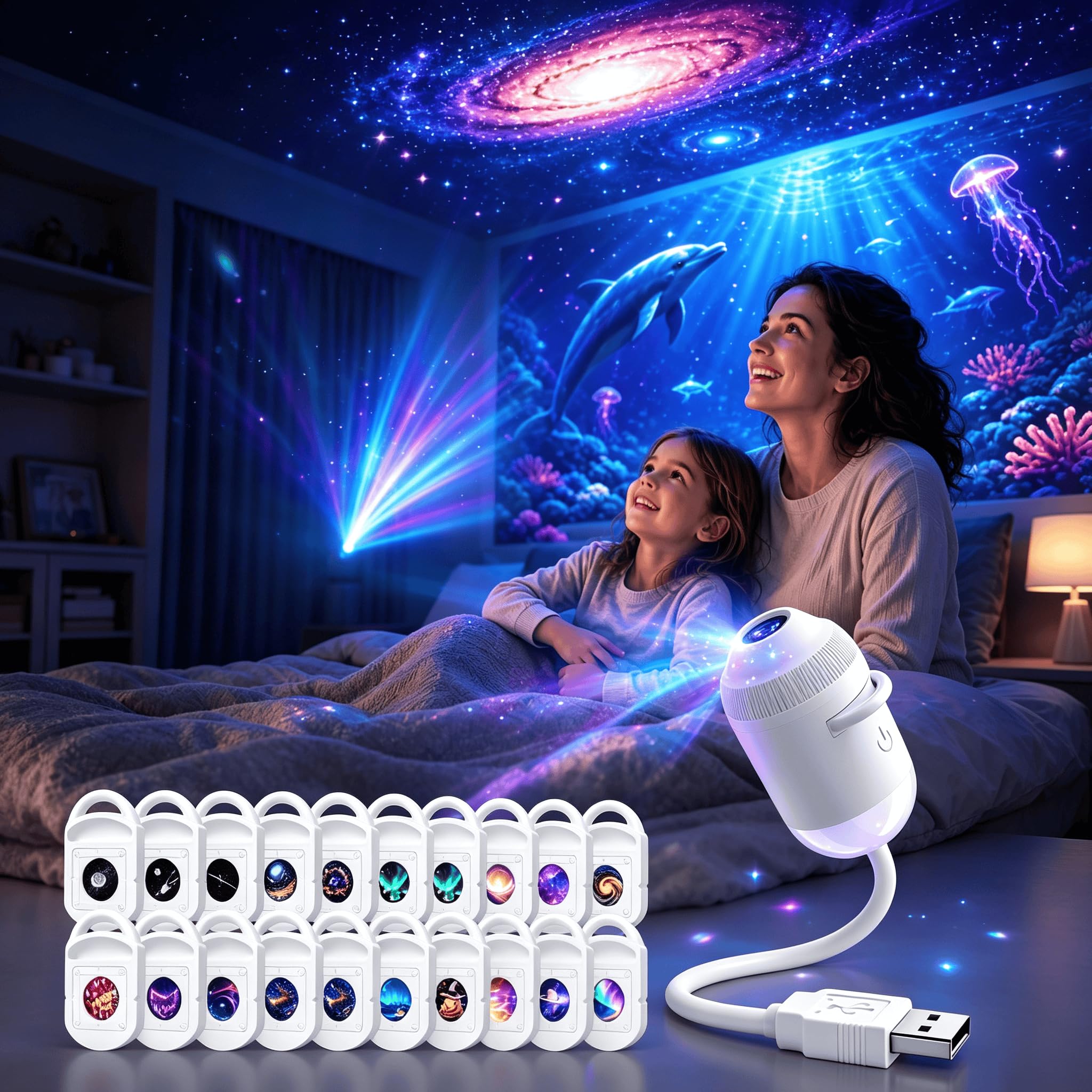Galaxy Projector Night Light | HD Smart Dynamic 5D Holographic Projector