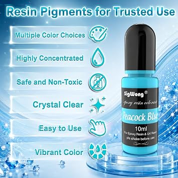 Epoxy Resin Pigment - 24 Color Liquid Colorant, Highly Concentrated Dye for DIY Jewelry Making, Paint, Craft - 0.35oz/10ml Each