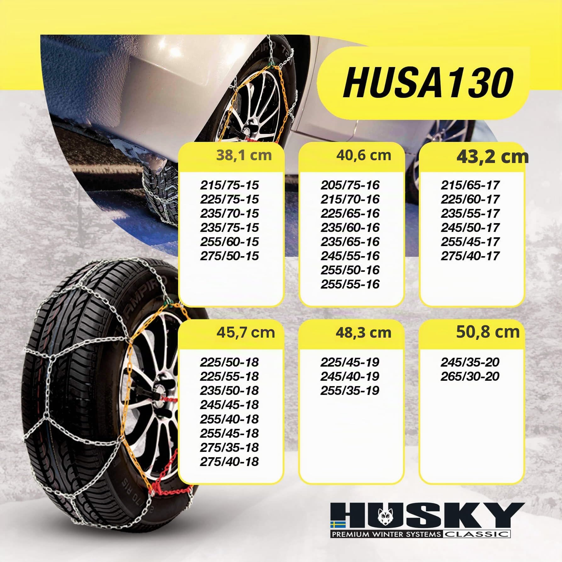 Schneeketten "Husky Advance" 9mm. KN130, 1 Paar