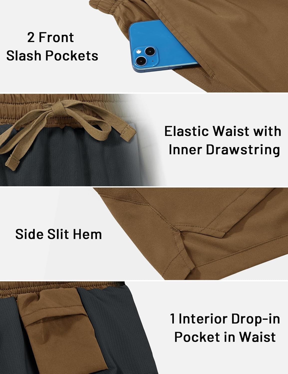 MIER Mens 3 Inch Shorts for Athletic Running Dry Fit Lightweight Workout Gym Active Shorts with Brief Liner, Pockets - Image 4