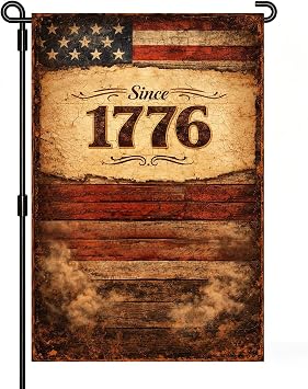 250 Anniversary USA Flag 17762026, 12x18 Inch Double-Sided Garden Flag, Waterproof Burlap Heavy Duty Patriotic Yard Banner for Outdoor Lawn Porch Patio Farmhouse Decor, 4th of July Decoration