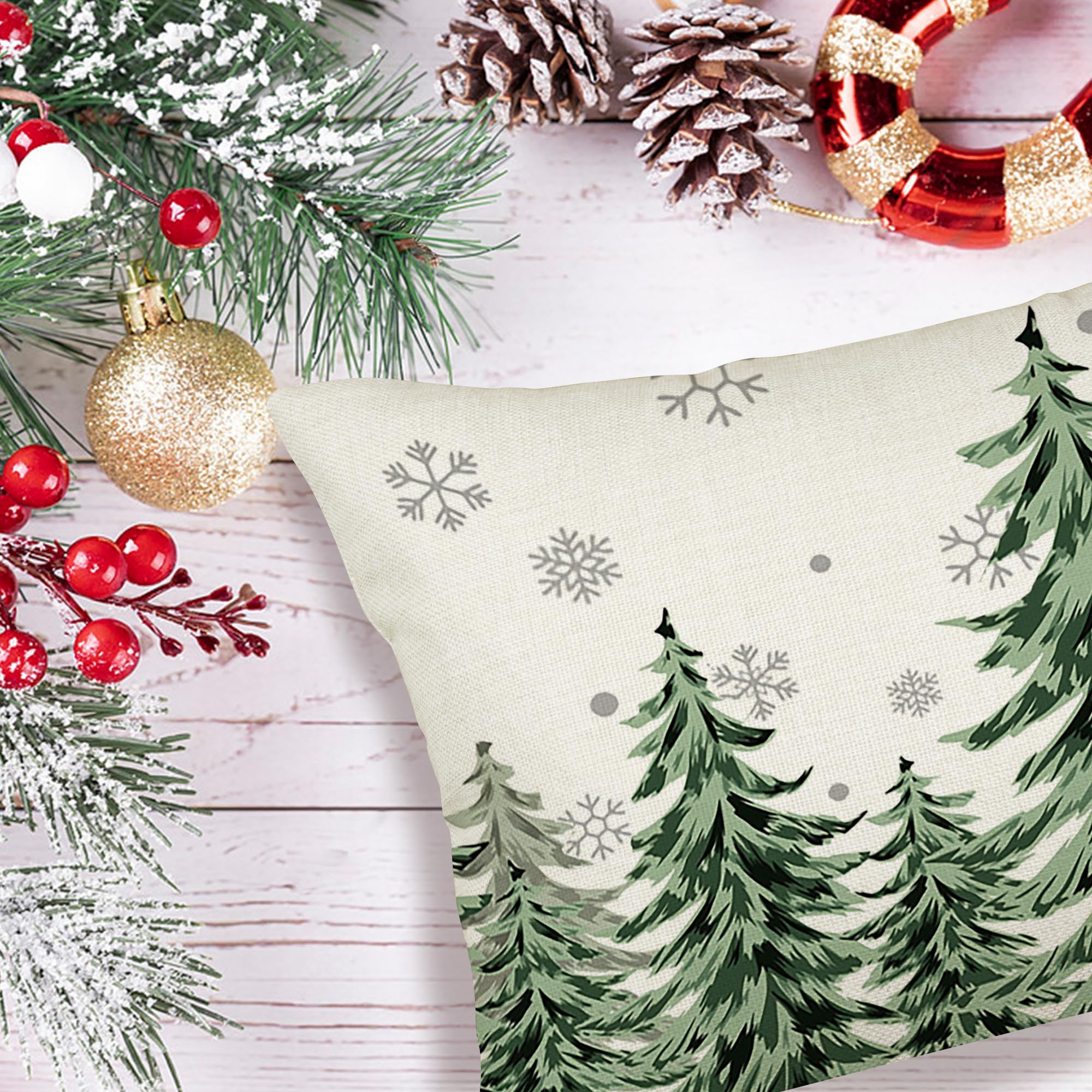 ZWJD Kussensloop Kerstmis 30 x 50 cm, set van 1 kussenslopen, sierkussens, linnen, kussenhoezen voor decoratie, Kerstmis, sofa, slaapkamer, bank, kussensloop, 30 x 50 cm