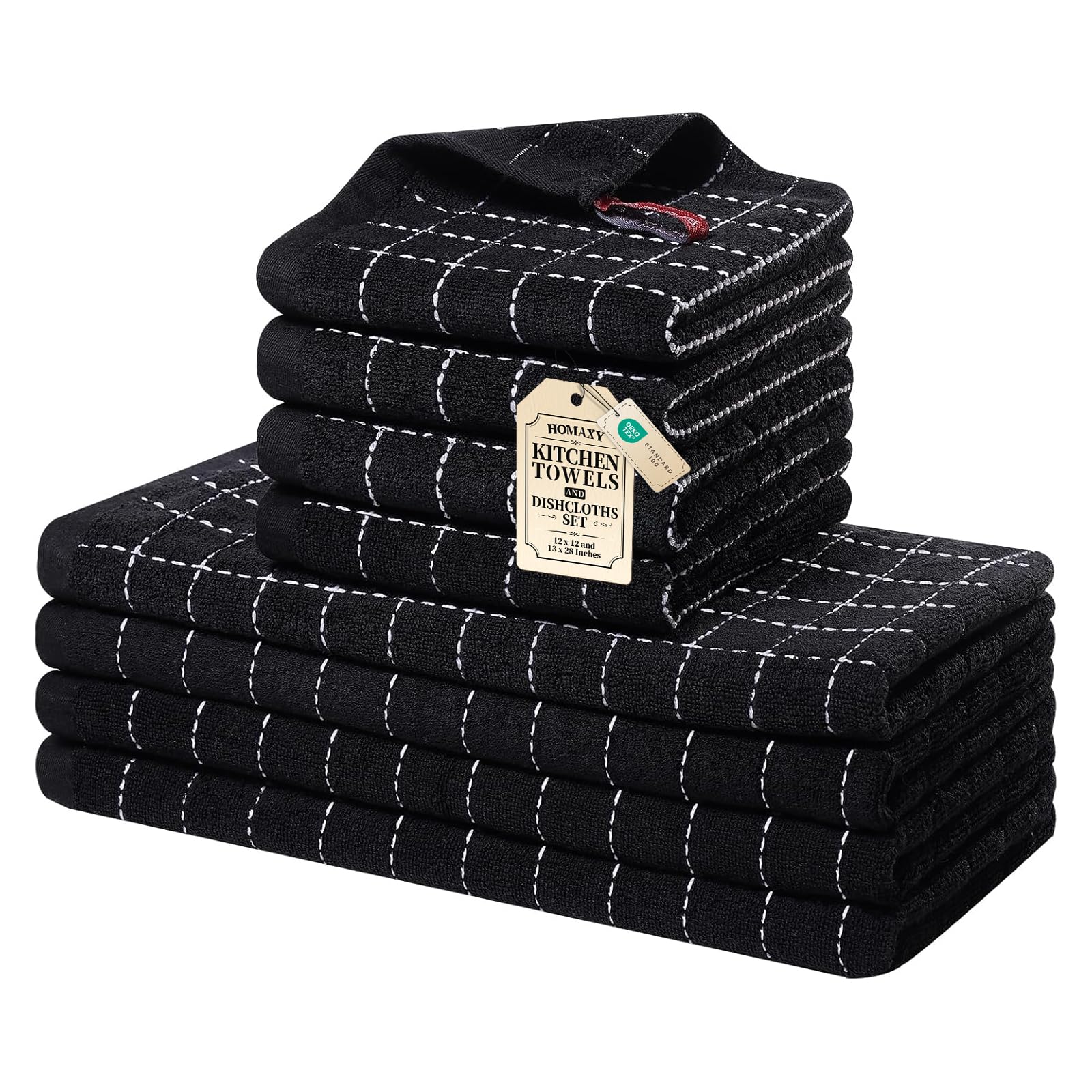 Homaxy Kitchen Towels and Dishcloths Set
