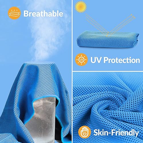 Miniatura 5 de ExTowel Excellent Toallas de enfriamiento para el cuello y la cara, (40 x 12 pulgadas), toallas de hielo a granel, suaves y transpirables para