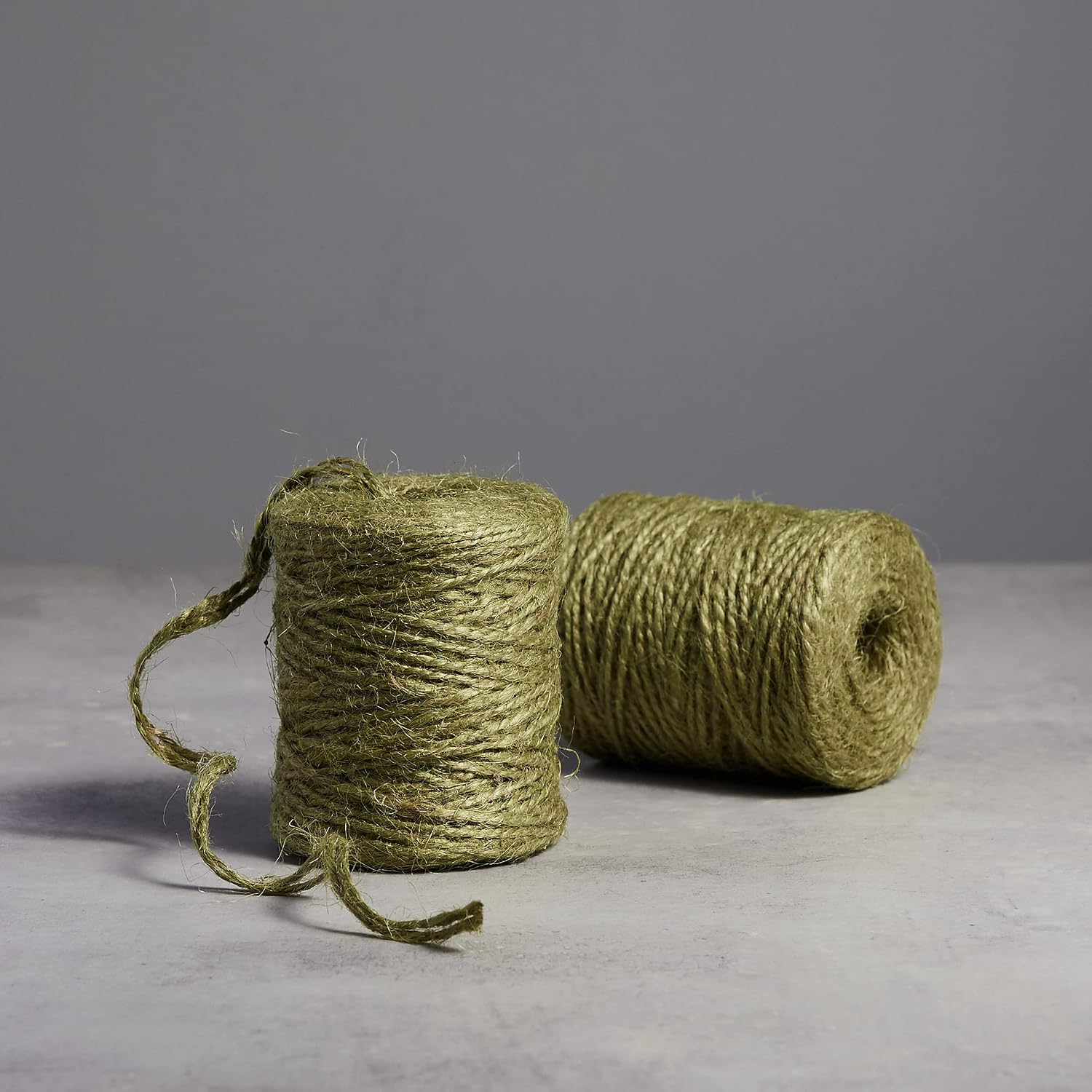 Amazon Basics All-Purpose Natural Jute Twine - #21 x 140 Foot (1.9mm x 43m), Green, 2 Pack