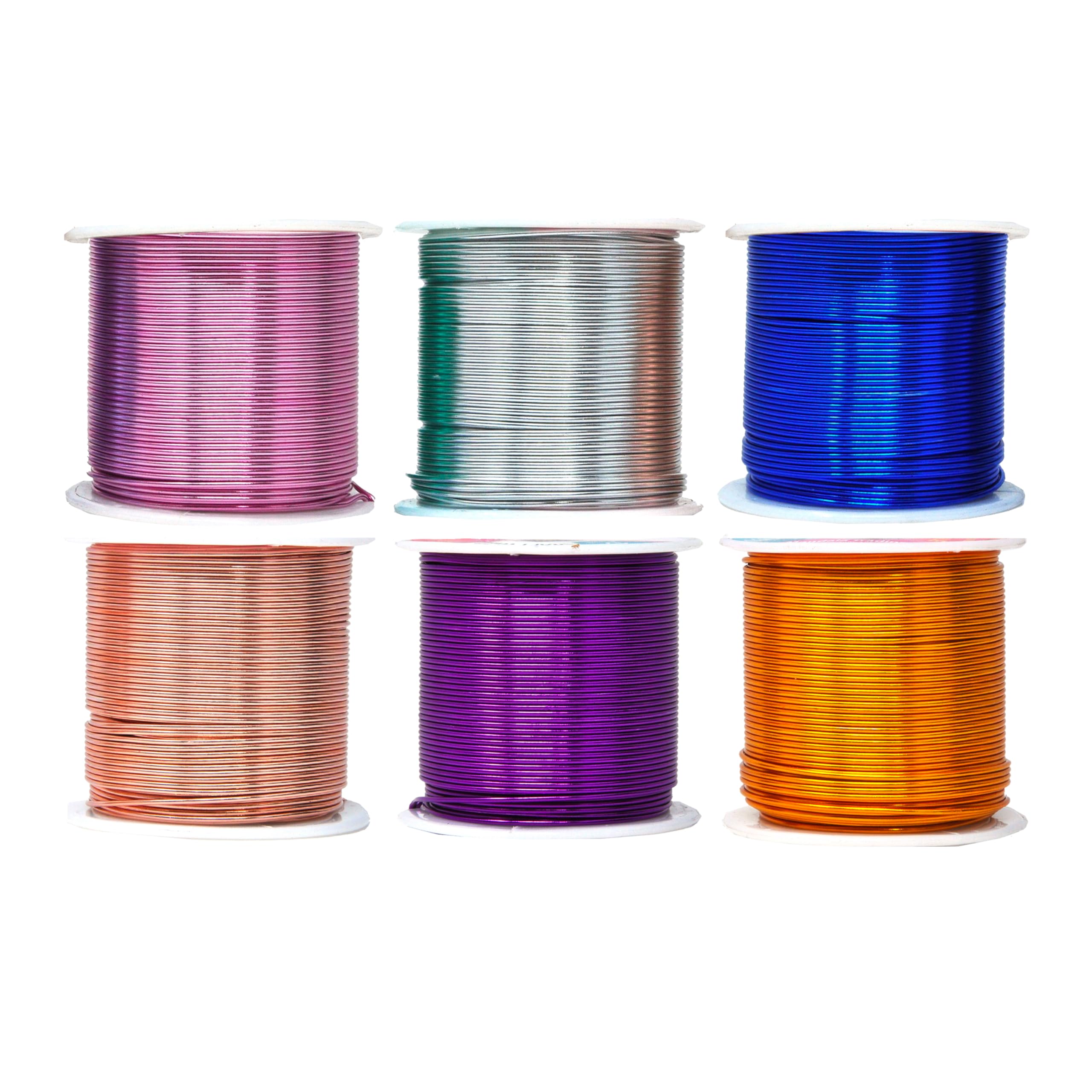 Mandala Crafts 18 Gauge Anodized Aluminum Craft Wire for Jewelry Making - 450 FT Colored Flexible Silver Copper Gold True Blue Purple Pink Wire -
