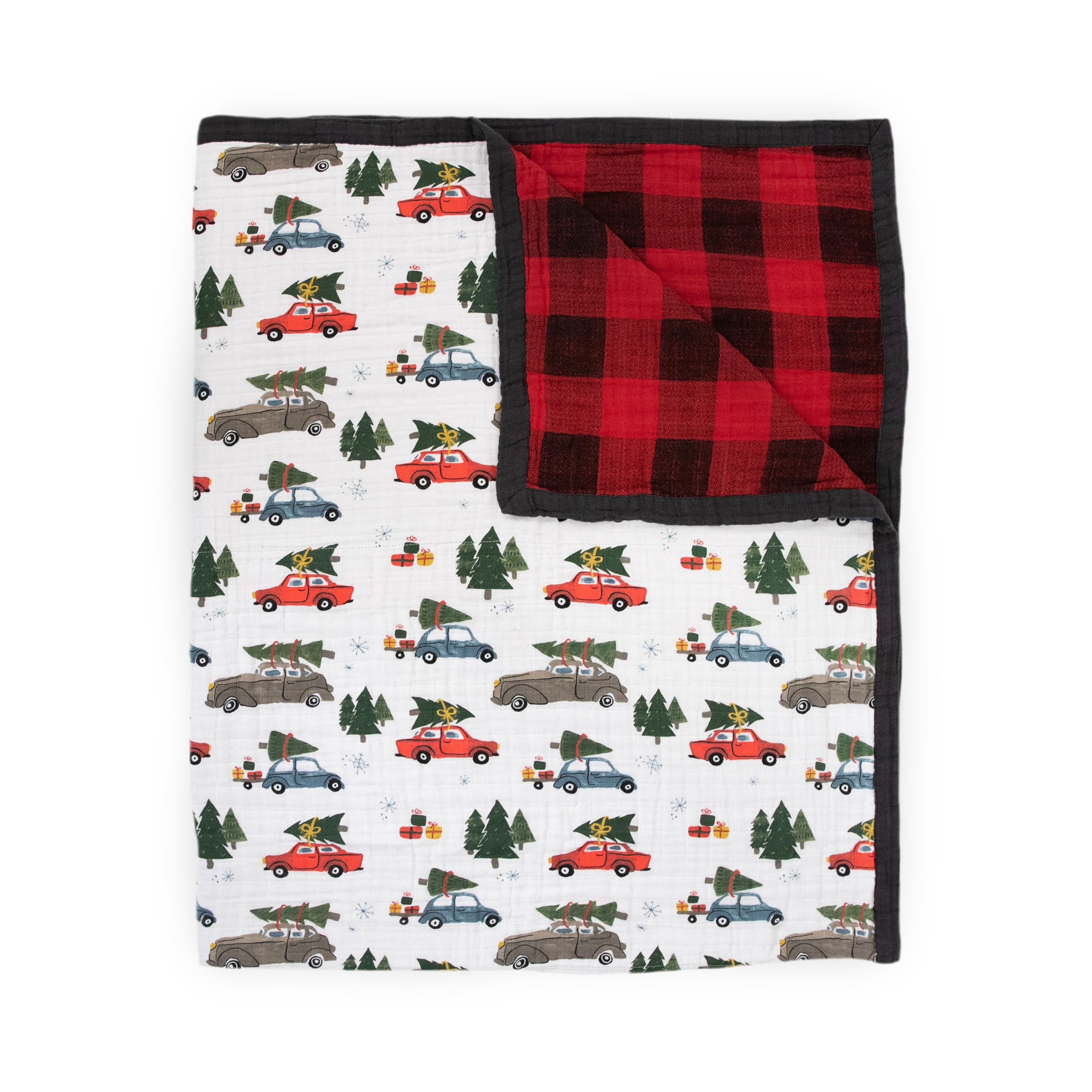 Little Unicorn Premium Quilted Throw | Super Soft, Multi-Layered Muslin XL Blanket| Great for Kids &amp; Families (Holiday Haul)