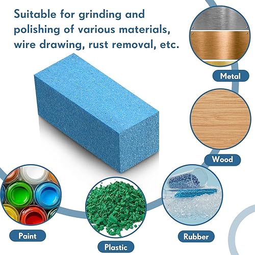 Miniatura 6 de Batiyeer Piedra de goma suave, piedra abrasiva de goma de molienda, piedra de esquí de snowboard para eliminar óxido y rebabas, 1.969 x 0.787 x