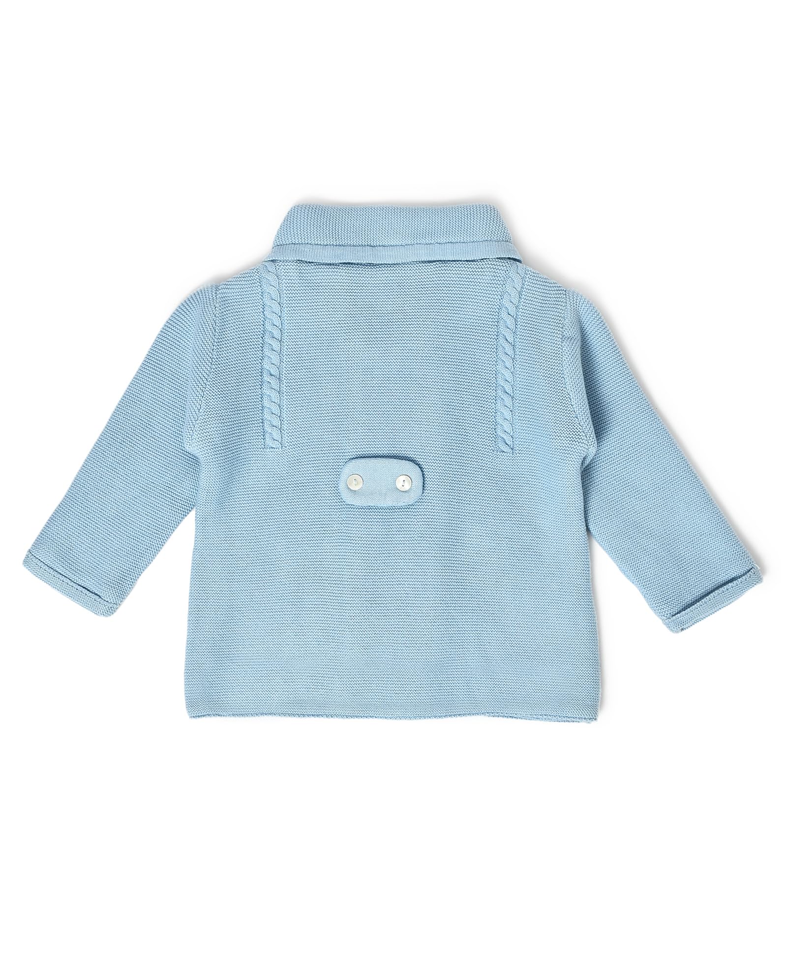 Mi Arcus Solid Sky Blue Double-Breasted Pea Coat for 3-4 Years Baby Girl Boy Kids Infants Toddlers - Image 3 thumbnail