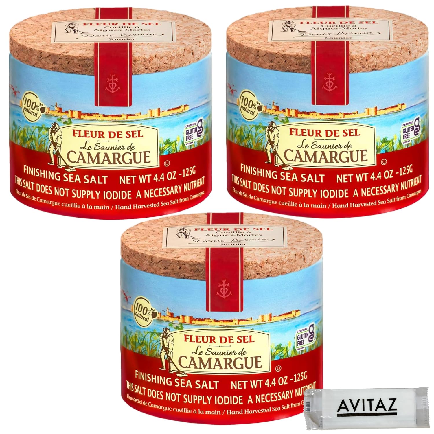 Amazon.co.jp: カマルグ フルールドセル 125g×3個 天日塩 天然海塩