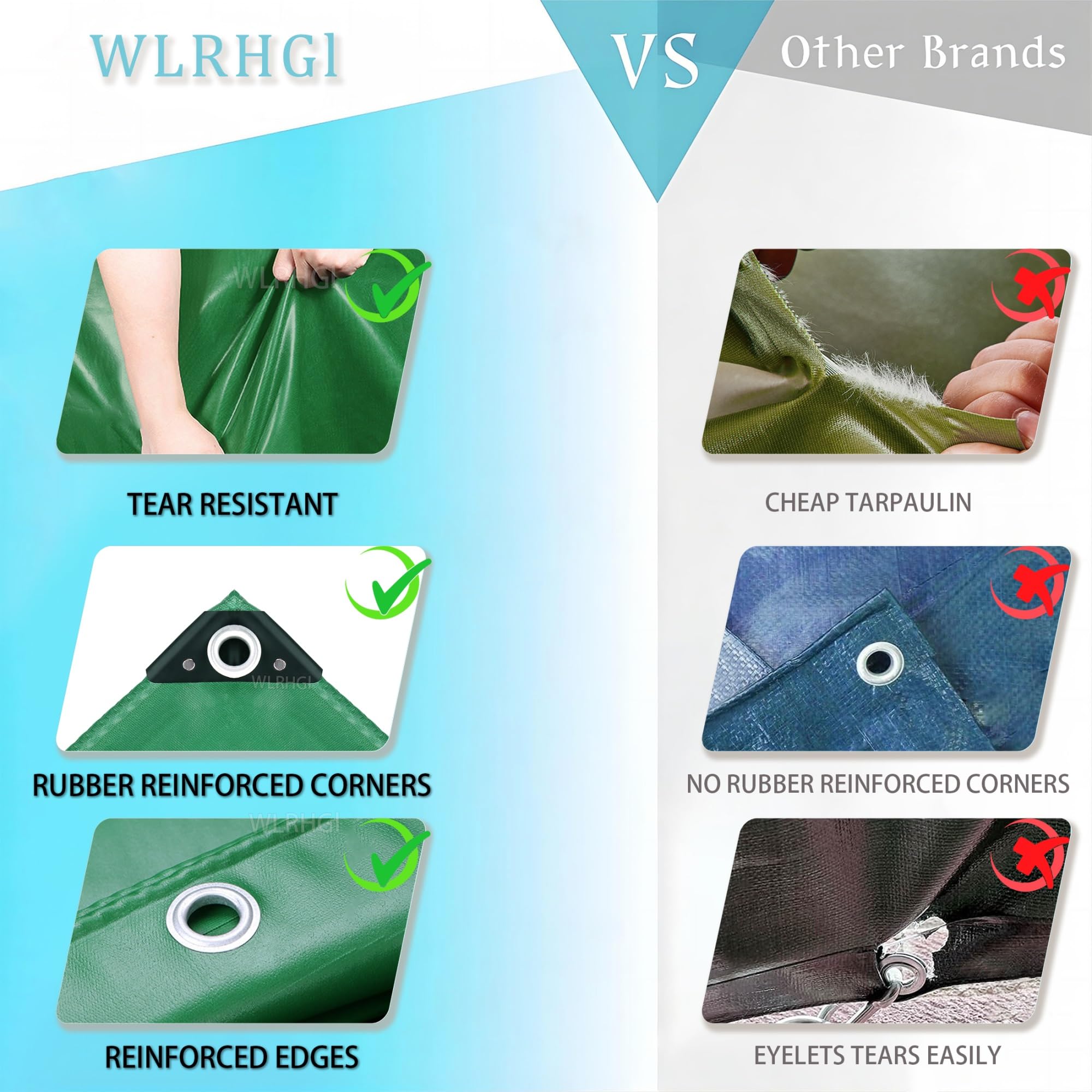 Lona para Techos Máximo Rendimiento, 1 x 13.5 m Lona Impermeable para Techadores y Carpinteros, para protección de vehículos y Muebles de jardín, colocación de Piscinas WLR010, Verde
