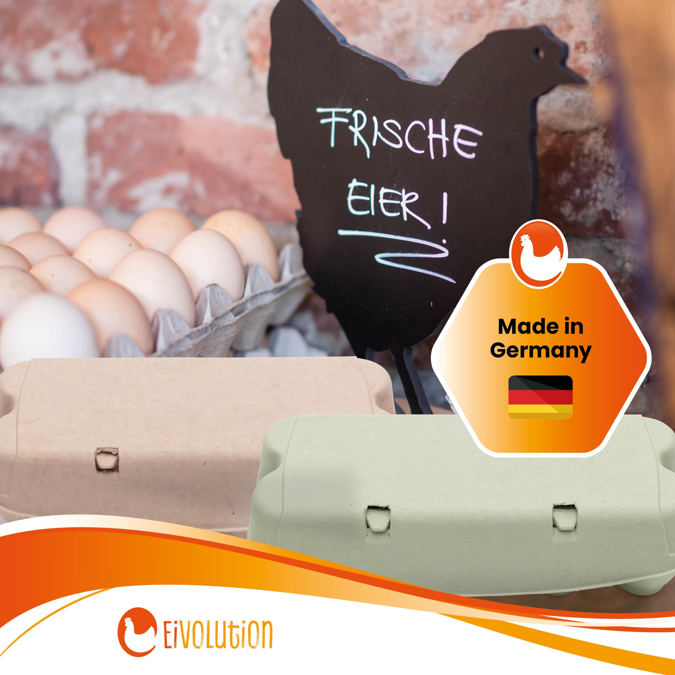 ComPac 10er Eierkarton für Hühnereier in den Größen S, M & L | Biologisch Abbaubar | Eierschachtel Made in Germany | Naturweiß | 65 Stück