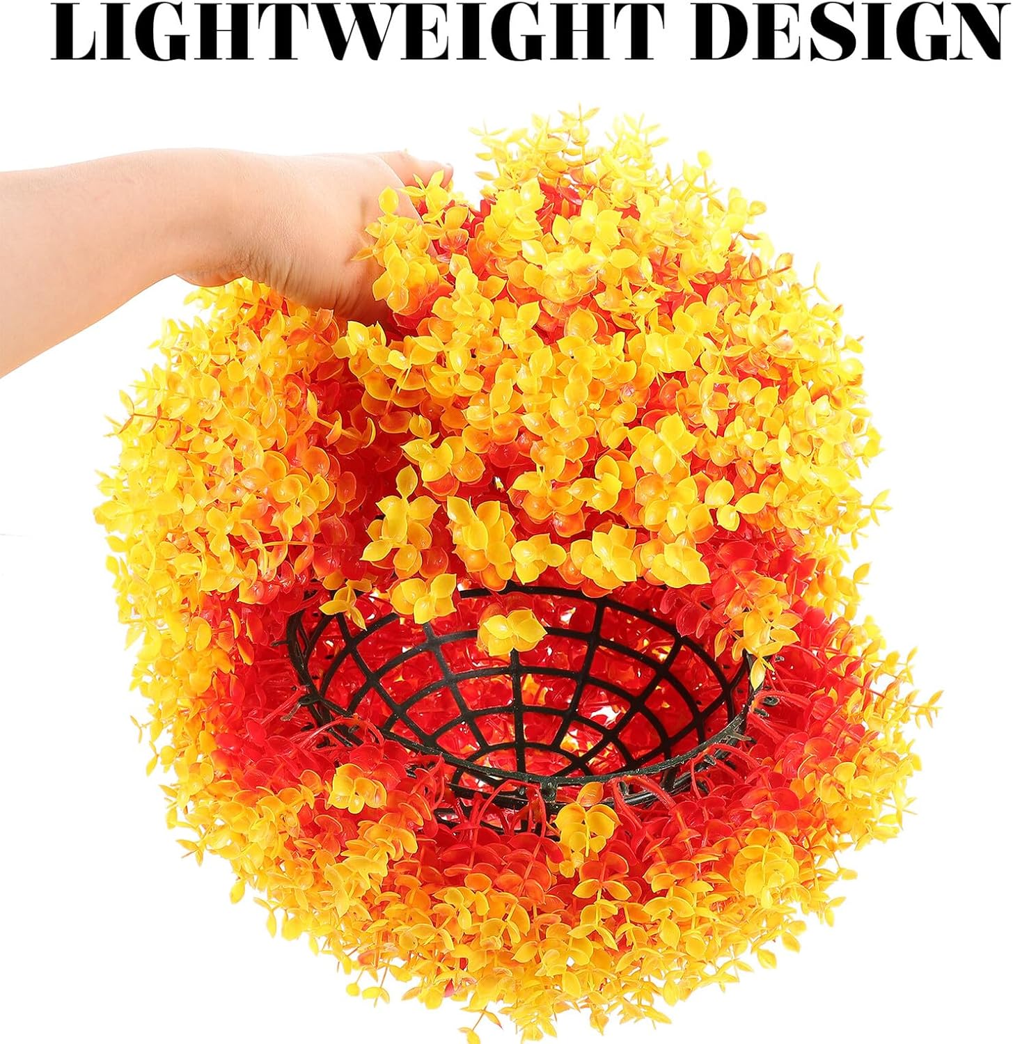 Simulated Eucalyptus Leaf Topiary Ball Realistic Decorative Plant Sphere for Indoor Outdoor Garden Balcony Faux Grass Greenery for Home Party Wedding