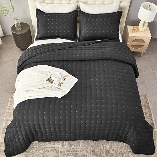 Miniatura 7 de OFIXI Juego de ropa de cama de tamaño King con fundas de almohada, colcha ligera y suave, funda de edredón de microfibra prelavada, colcha de cama