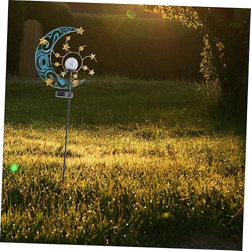 Miniatura 2 de Housoutil 1 unid luz solar LED luces de jardín al aire libre decoración de metal retro lámpara de estaca solar luna luces solares al aire libre