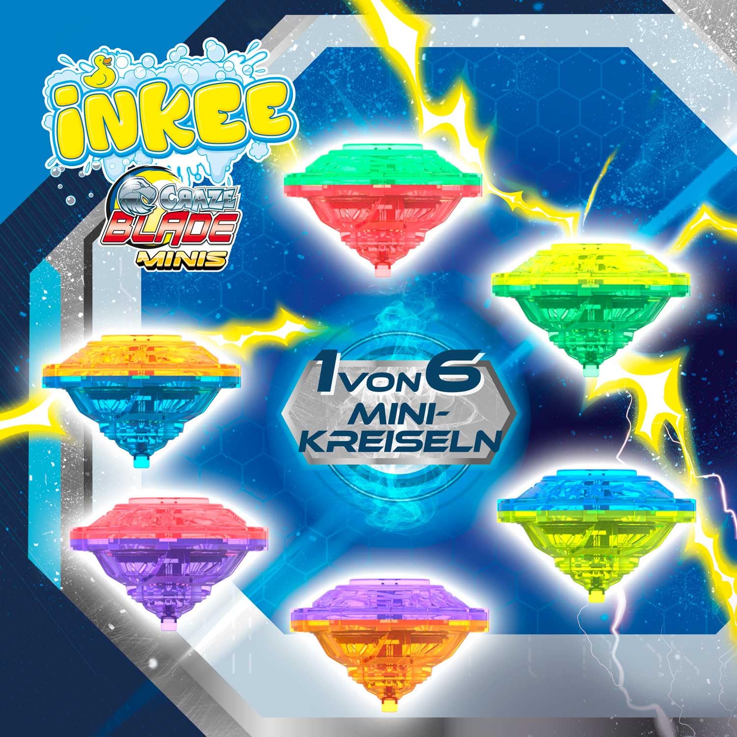 INKEE Surprise Blade Bączek Bojowy – Bomba do Kąpieli dla Dzieci z Niespodzianką – 1 z 6 Mini Bączków BLADE – Kula do Kąpieli 100g z Aromatem Czekolady i Masłem Kakaowym, Zielona lub Czerwona