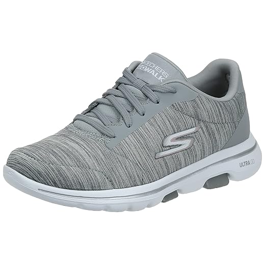 Skechers Women's GO Walk 5-True Sneaker, Gray, 7 M US