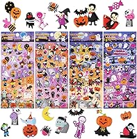 Vista 1 de Calcomanías de Halloween hinchadas para niños pequeños, hojas de calcomanías de espuma de Halloween 3D, autoadhesivas, pequeñas calcomanías