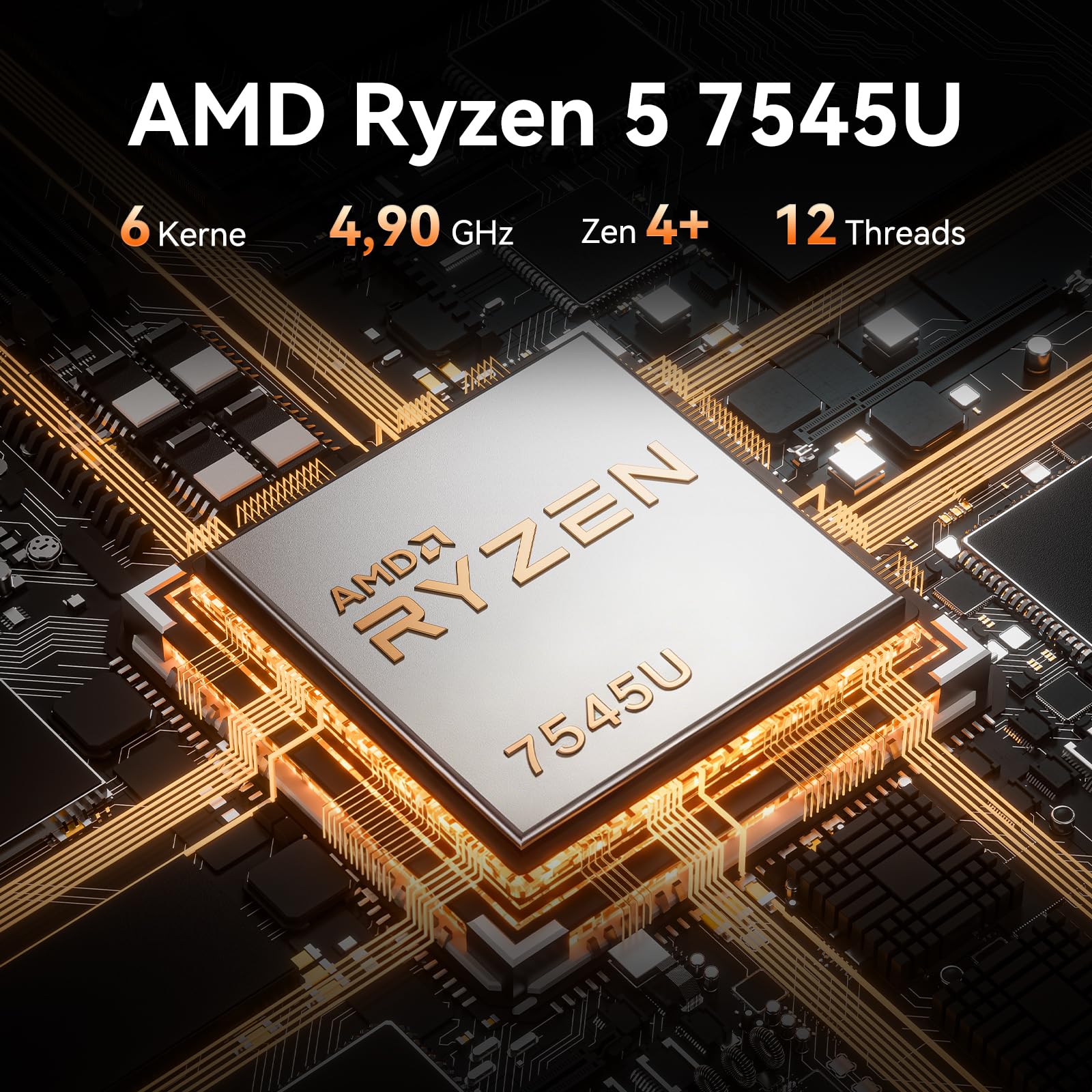 GEEKOM A7 Mini PC mit AMD Ryzen 5 7545U(stärker 7730U/6600U), 16GB DDR5 | 500GB SSD Business Mini Desktop PC, AMD Radeon 740M | 6xUSB | 8K, Ideal für Home Office/Kreatives Design