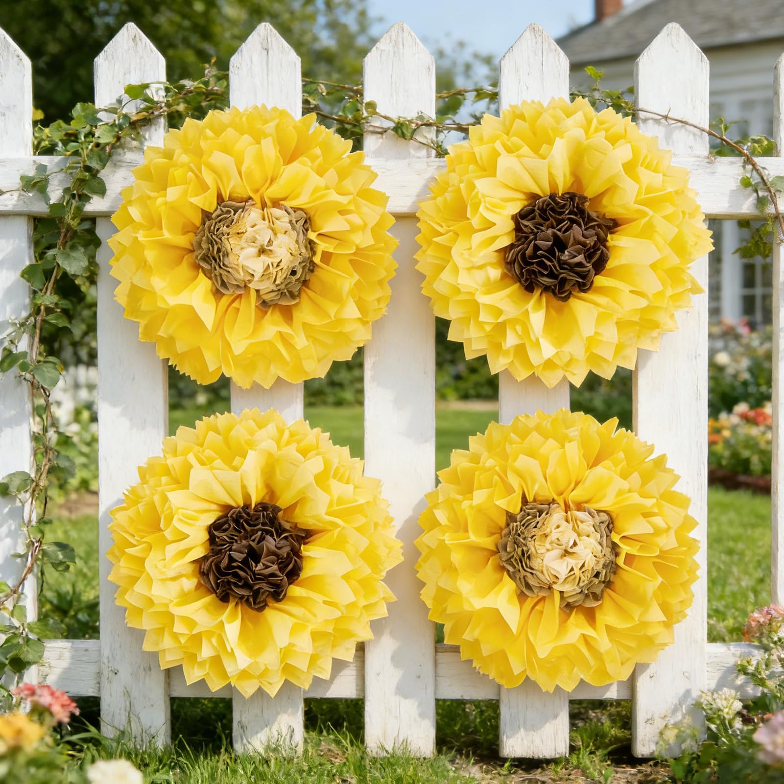 SUNBEAUTY farbig Pompoms Papier Blumen Party Geburtstag Feier Dekoration (20cm)