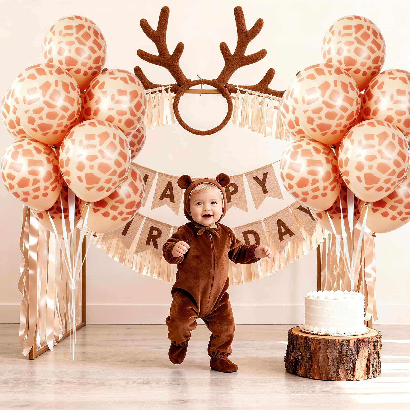 Luftballons mit Hirschdruck, 30,5 cm, Dschungelballons, Tierdruck, Latex, Dschungelsafari, Tierballon-Dekorationen für wilde Geburtstag, Babyparty, Zoo, Dschungel, Safari, Dinosaurier