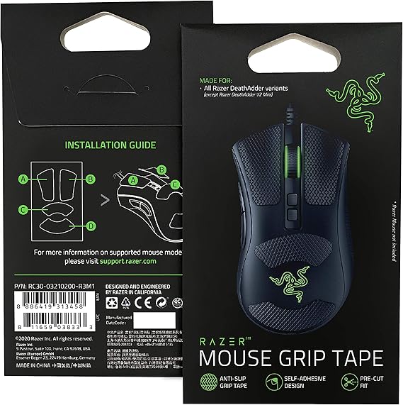Razer Mouse Grip Tape DeathAdder V2 AntiSlip Grip Tape SelfAdhesive Design