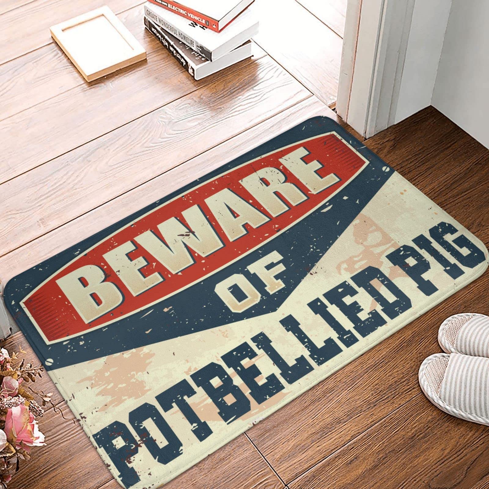 Tapis de sol pour entrée intérieure paillasson cochon potbellied 65x90