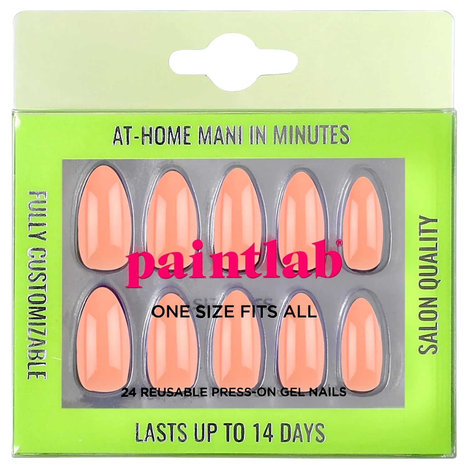 PaintLab Press On Nails - Cantaloupe Orange Salon Quality Nails