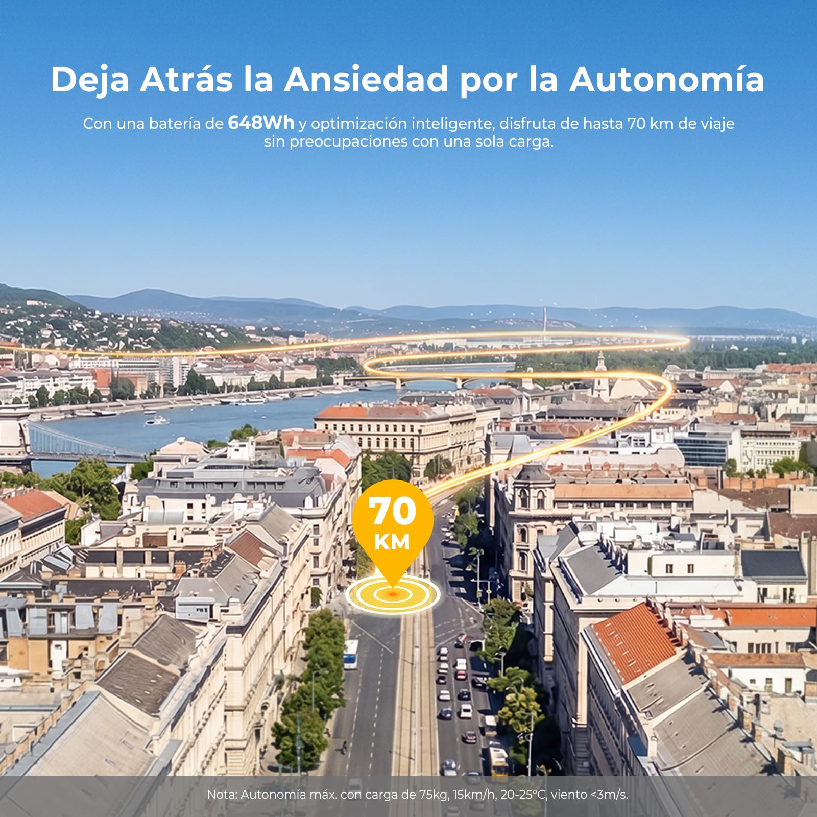 Patinete Eléctrico Ausom K20/K20 Pro, 90KM /70km Autonomía, Batería 48V, Suspensión ShocFree, Neumáticos 10", Frenos de Disco+E-ABS, Scooter eléctrico