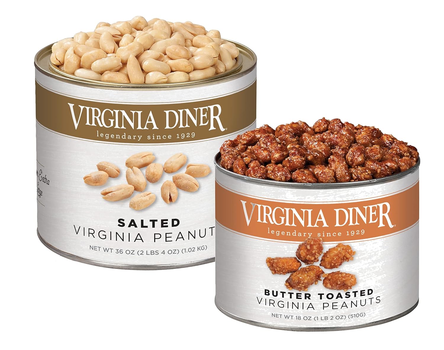Something Savory Something Sweet - XL Salted Peanuts and Butter Toasted Peanuts by Virginia Diner
