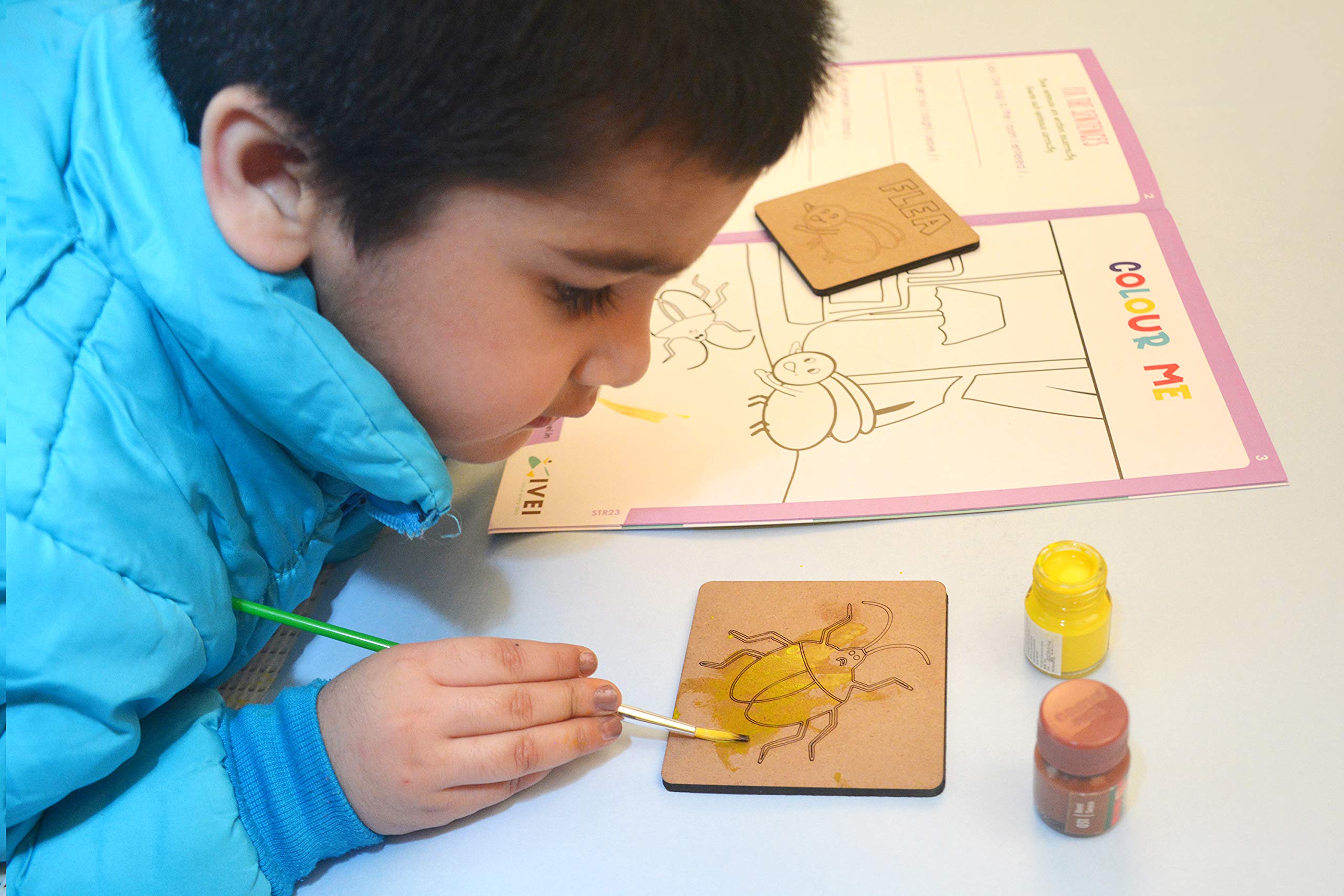 IVEI Panchatantra Story Kids Learning Book - Workbook and 2 DIY Coasters - Colouring Activity Worksheets - Creative Fun Activity and Education for Kids - The Bug and The Flea (Age 4 to 7 Years) - Image 5 thumbnail