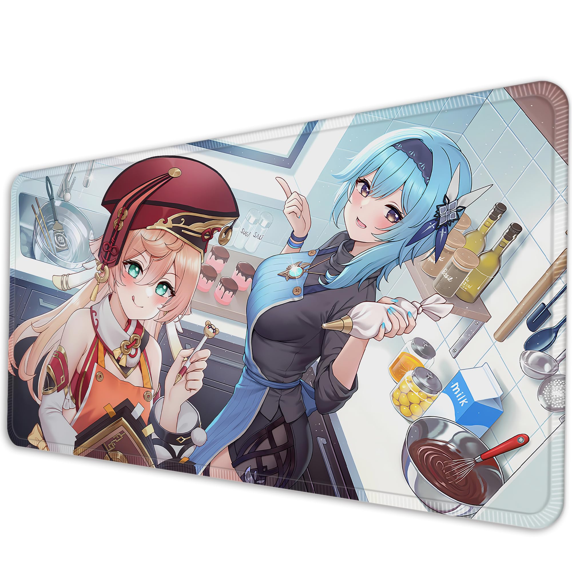 Gaming Mouse Pad Anime Mouse Pad Genshin Impact Yanfei EULA 60x30x0.4cm Large Extra Thick Non-Slip Rubber Base AB10