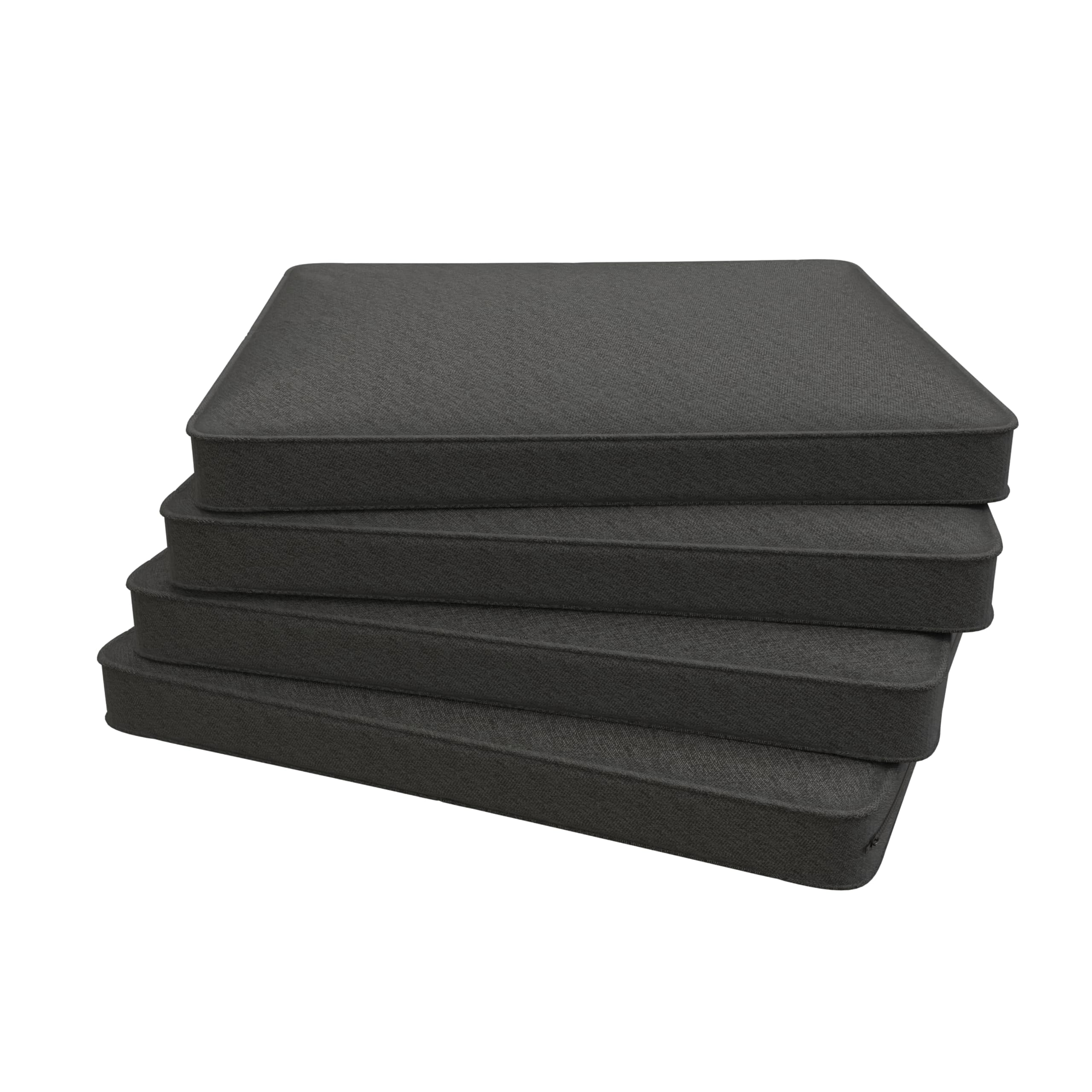 POKAR Set 2 Cuscini per Sedia da Esterno: 1x Cuscino Seduta 70x70x5 cm + 1x Cuscino Schienale 70x40x15 cm | Cuscini per Sedie in Rattan e Arredamento da Giardino | Oeko-Tex | Made in EU | Antracite