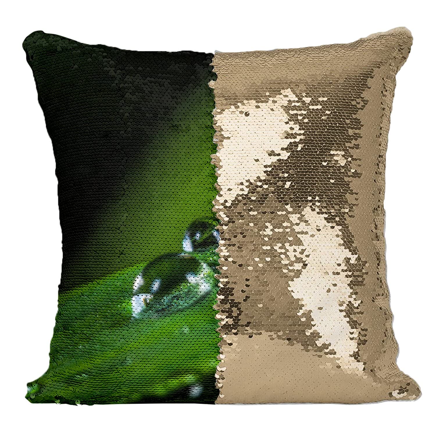 Coussin sequin doré nature éclatant pour illuminer la déco de votre salon moderne