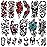 77 Sheets Skull Flower Realistic Temporary Tattoos For Women Men Adult, Large Rose Bones & Flowers Floral Fake Tattoos Girl, Skeleton and Spooky Halloween Temp Tatoo Sticker Thigh Back Leg Body Art