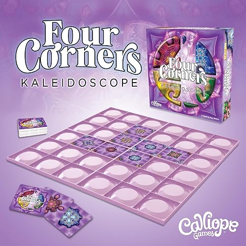 Miniatura 6 de Calliope Juego de mesa familiar de caleidoscopio de cuatro esquinas, juego de azulejos de arte, estrategia y patrones cautivadores rompecabezas a