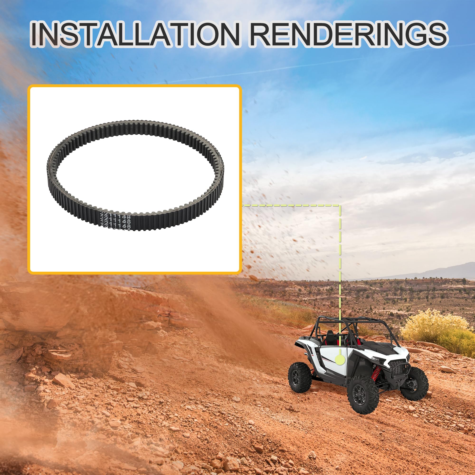 GOOFIT Correa de Transmisión Resistente Reemplazo para Polaris RZR 900 1000 XP XP4 2013-2024 2014-2024 3211196 3211148 3211142 3211172 3211180