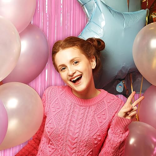 Miniatura 7 de Cortinas de fondo de flecos de papel de aluminio para fiestas, decoraciones de fiesta de cumpleaños, telón de fondo con flecos para fiesta de