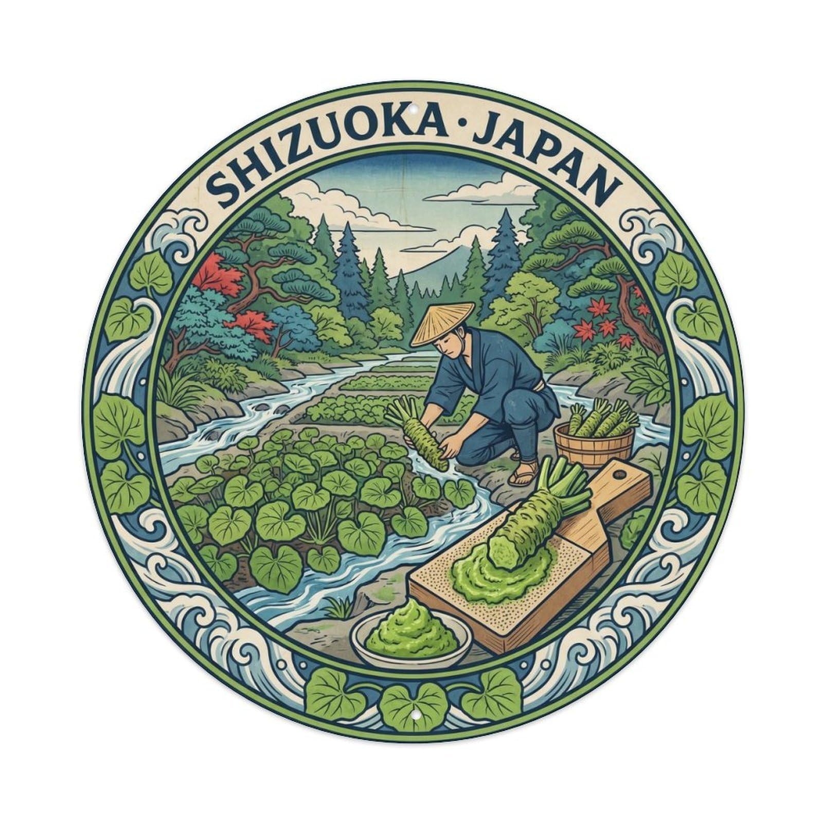 Wasabi Farm River Local Cuisine Mediterranean Market Metal Tin Sign