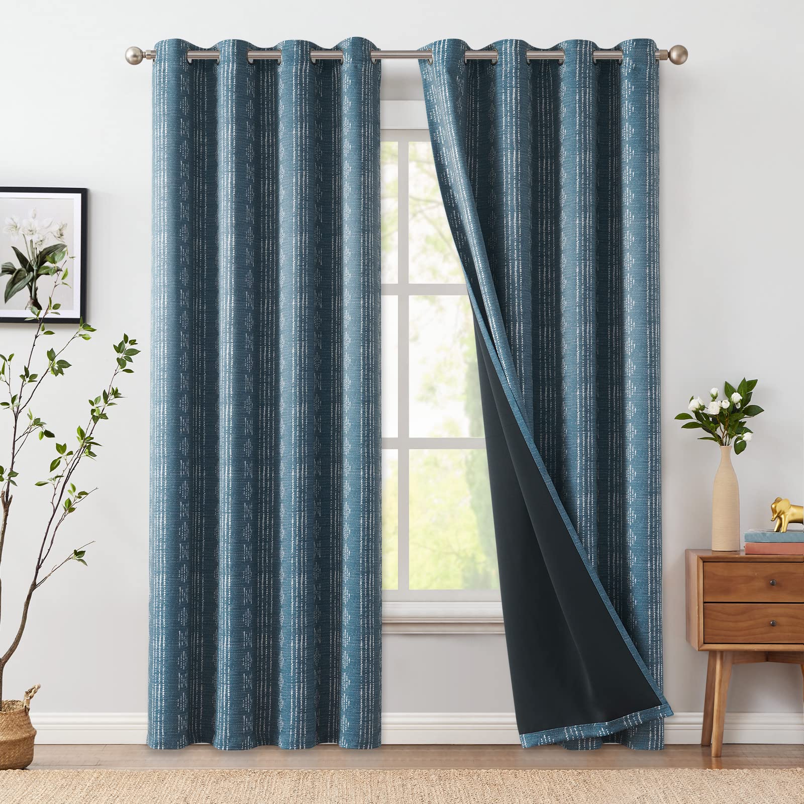 Amazon.com: jinchan 100% Blackout Boho Curtains 84 Inches Long for ...