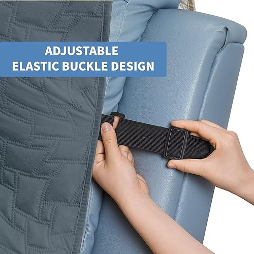 Miniatura 5 de CUCRAF Funda acolchada antideslizante para sofá, resistente al agua, protector de muebles para sofá de 3 cojines, apto para mascotas, funda de sofá