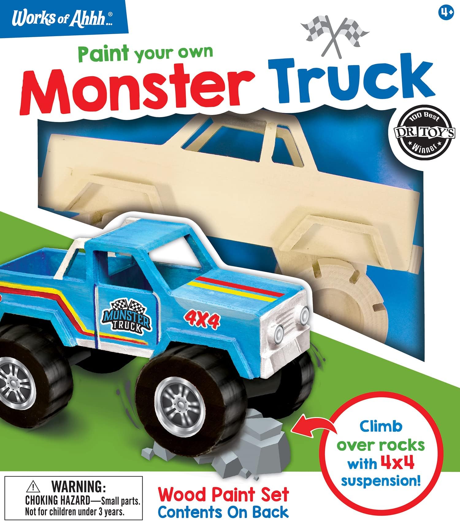 Works of Ahhh... Craft Set - Monster Truck Premium Wood Paint Kit