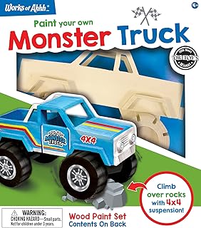 Works of Ahhh... Craft Set - Monster Truck Premium Wood Paint Kit