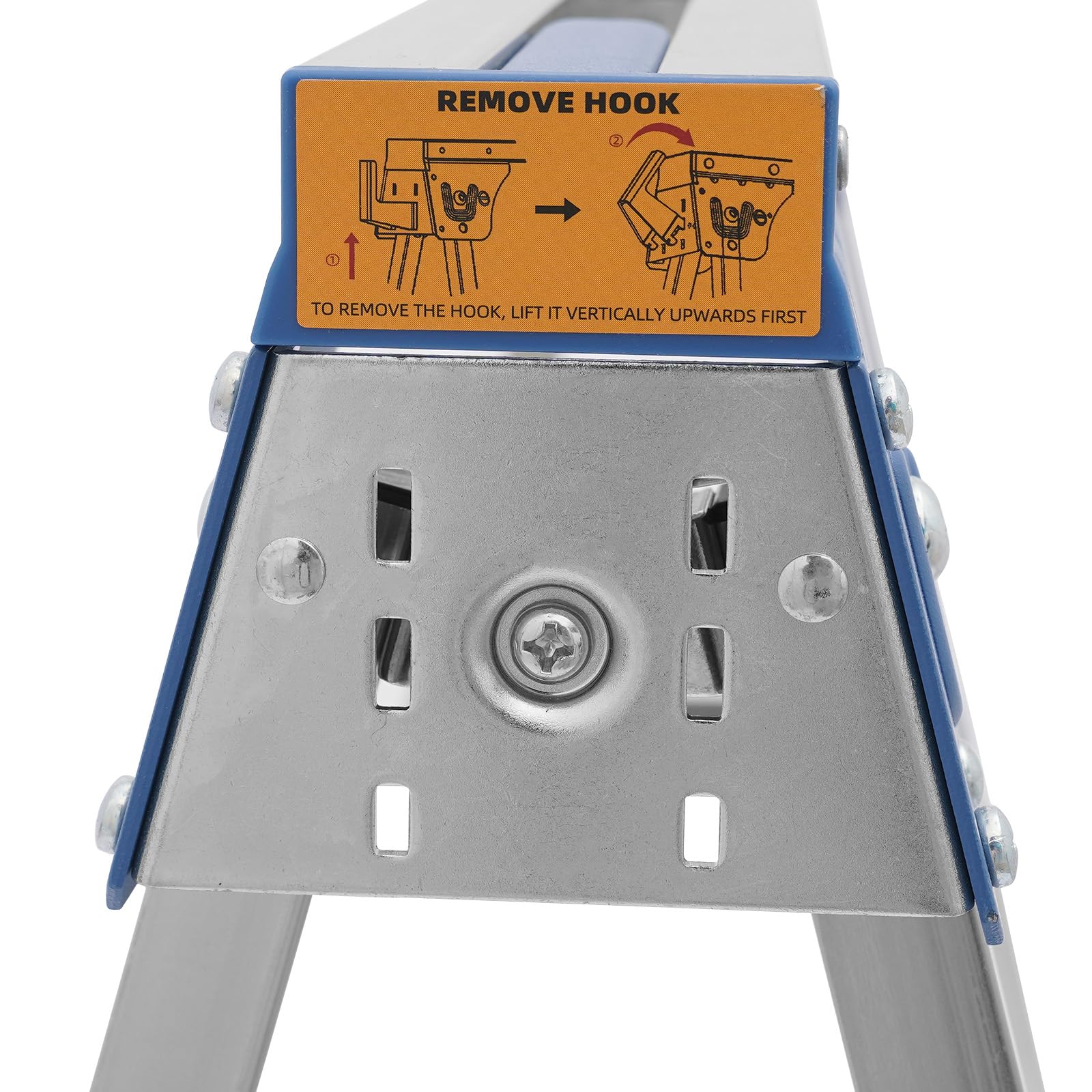 Set di 2 cavalletti pieghevoli da lavoro, portata 1200 kg, blu | MIit - 4 ganci, regolabili in altezza a 6 livelli, robusti ganci pieghevoli in acciaio al carbonio, ideali per lavoro
