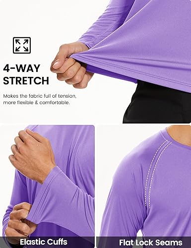 Miniatura 3 de TACVASEN Camiseta de protección solar UPF 50+ para hombre, manga larga, protección UV, ligera, camiseta de natación de secado rápido