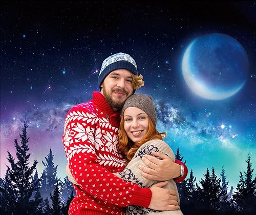 Miniatura 7 de Telón de fondo de cielo nocturno estrellado para fotografía, 10 x 8 pies, vista nocturna del bosque, telón de fondo para fotos, universo galaxia,